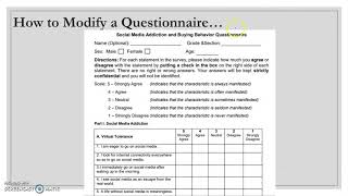 How to modify questionnaire  Quantitative Research for SHS [upl. by Eveneg91]