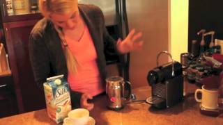 Nespresso Aeroccino Plus Frother Review Frothing Almond Milk [upl. by Garrett406]