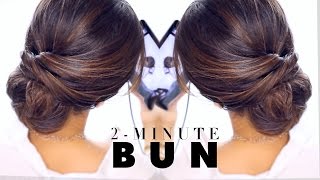 2Minute Elegant BUN Hairstyle ★ EASY Updo Hairstyles [upl. by Einal]