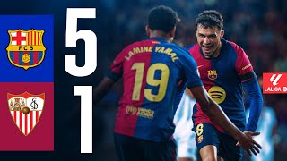 FC BARCELONA 5 vs 1 SEVILLA LALIGA 202425 MD10 [upl. by Aivata]