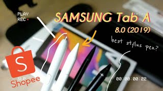 best stylus pen for the samsung galaxy tab A no s pen shopee haul  budget tablet malaysia 🇲🇾 [upl. by Rehpotsrihc]