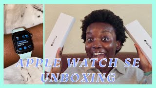 APPLE WATCH SE UNBOXING AND 1 WEEK LATER REVIEW  40mm VS 44mm [upl. by Gombosi372]