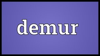 Demur Meaning [upl. by Francesco391]