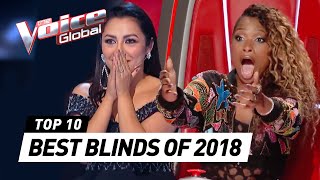 TOP 10  BEST BLIND AUDITIONS OF 2018  The Voice Rewind [upl. by Enitselec]