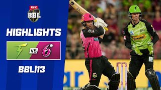 Sydney Thunder v Sydney Sixers  BBL13 [upl. by Nonez]