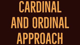 cardinal and ordinal approach [upl. by Kashden]