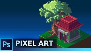 Isometric Pixel Art Tutorial  Photoshop CC [upl. by Dolloff]