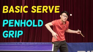 6 Basic Serve In Table Tennis Penhold Grip [upl. by Addison]