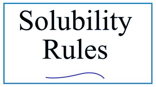 Solubility Rules Explanation amp Practice [upl. by Gipson265]