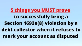 5 things to prove 1692e8 violation of FDCPA by a debt collector [upl. by Renie]