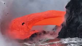 Kilauea volcano lava flows into the ocean [upl. by Osei]