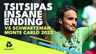 INSANE Stefanos Tsitsipas Dive And Match Point vs Diego Schwartzman  Monte Carlo 2022 [upl. by Herstein193]